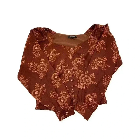 Madewell Preston Puff sleeve top in Letterpress floral XXS - Picture 2 of 8